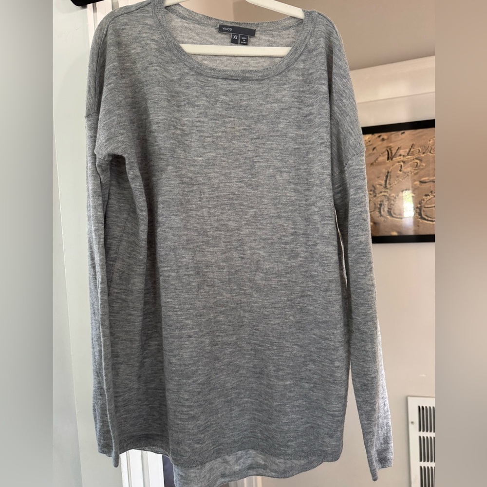 Vince Heather Gray Wool-Blend Sweater